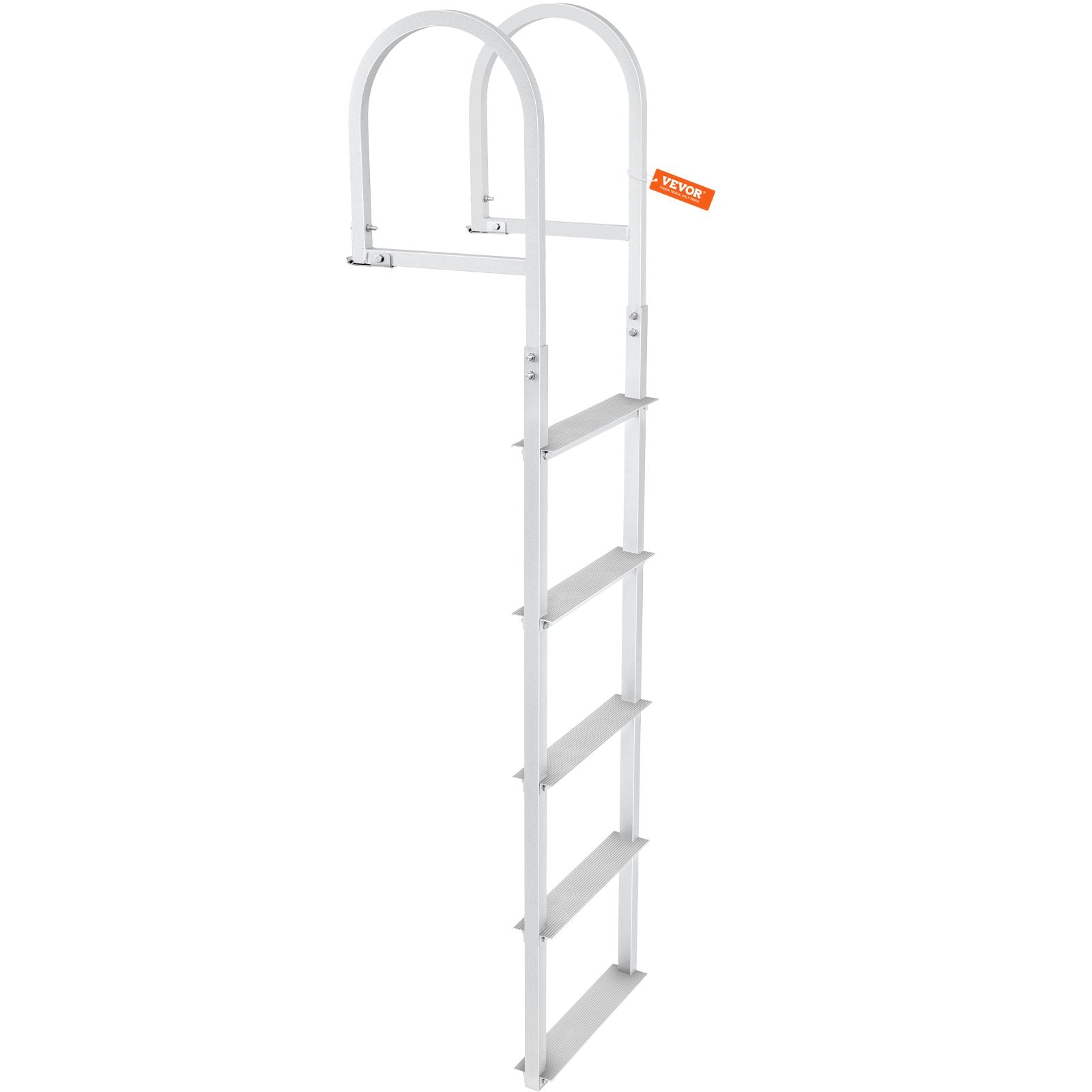 Removable 5-Step Aluminum Dock Ladder, 227 kg Capacity, Nonslip Rubber Steps