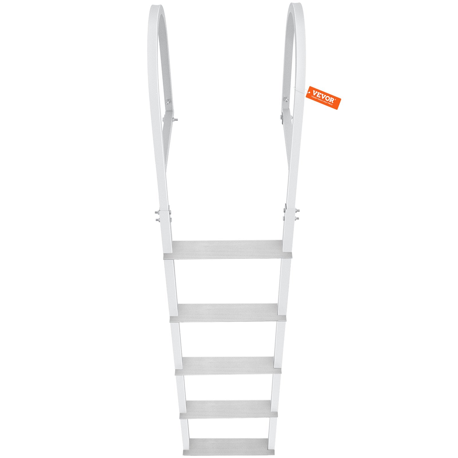 Removable 5-Step Aluminum Dock Ladder, 227 kg Capacity, Nonslip Rubber Steps