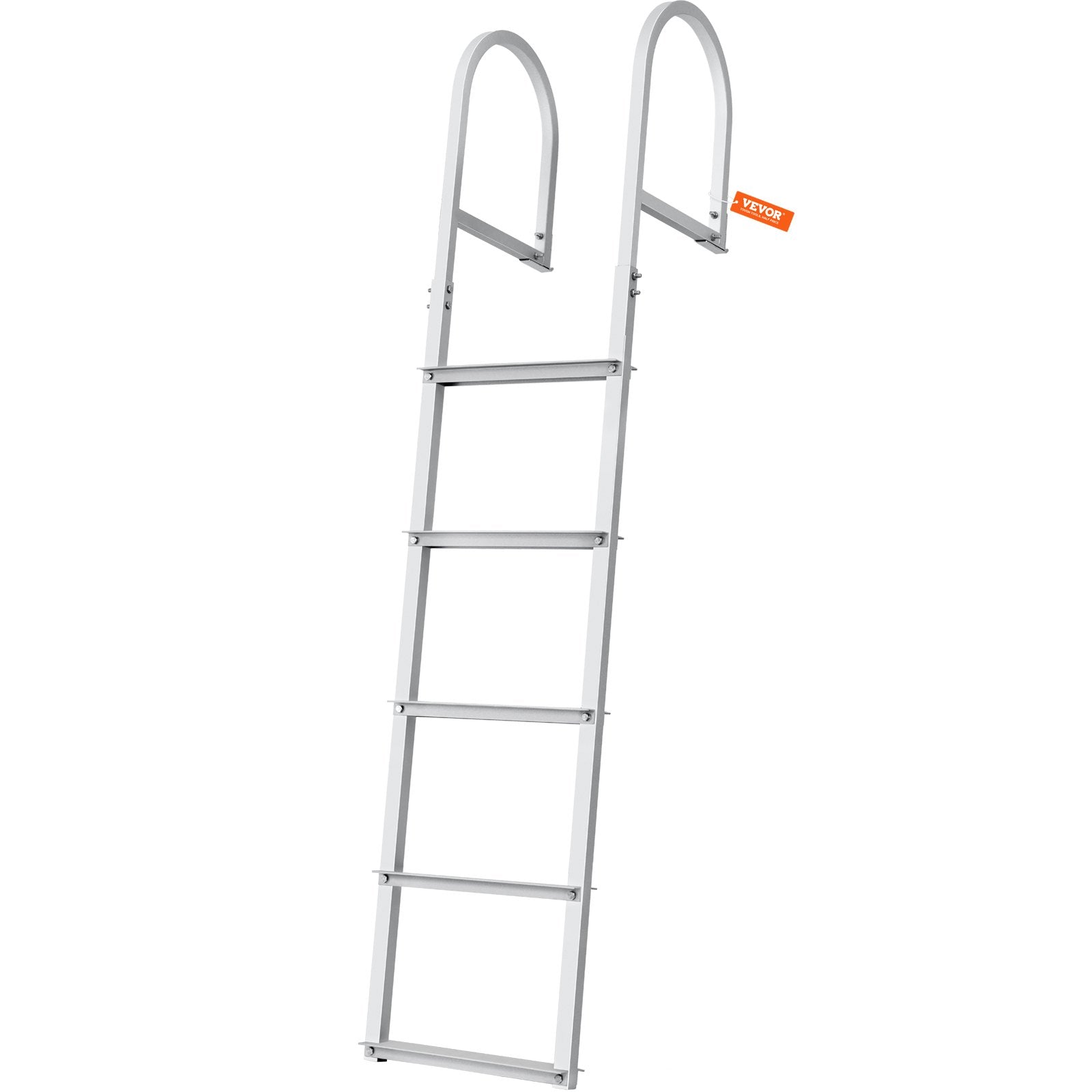 Removable 5-Step Aluminum Dock Ladder, 227 kg Capacity, Nonslip Rubber Steps