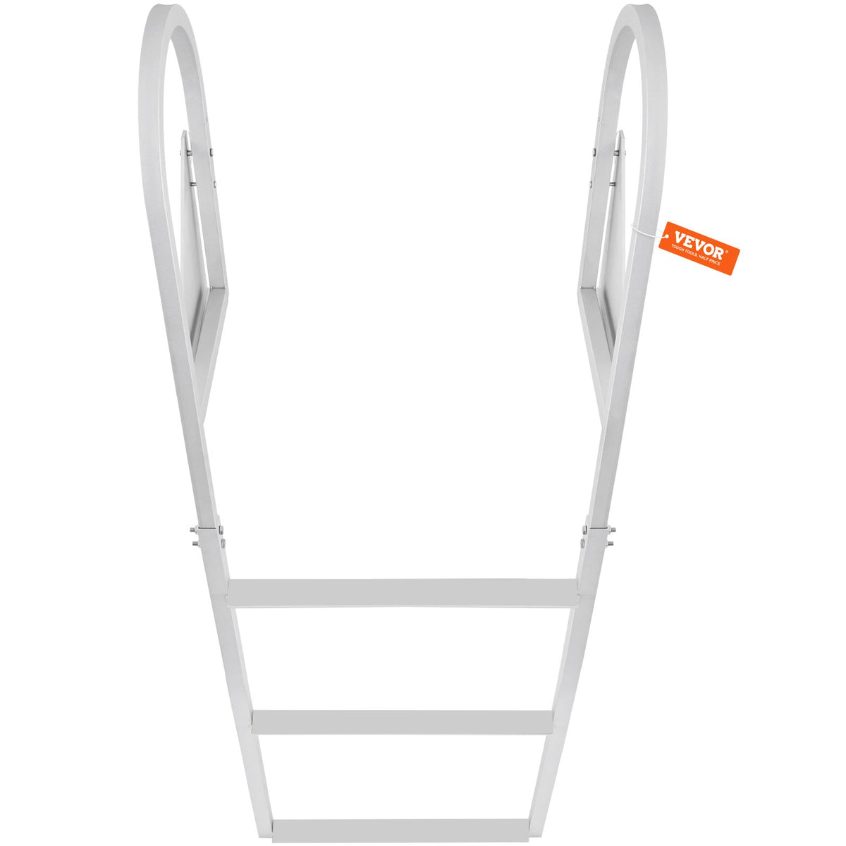 Flip-Up 3-Step Aluminum Dock Ladder, 159 kg Capacity, Nonslip Rubber Steps