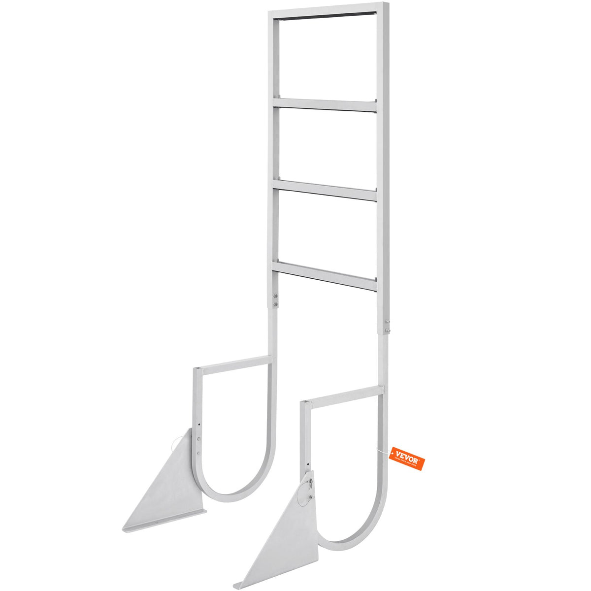 Flip-Up 4-Step Aluminum Dock Ladder, 158.8 kg Capacity, Nonslip Mat