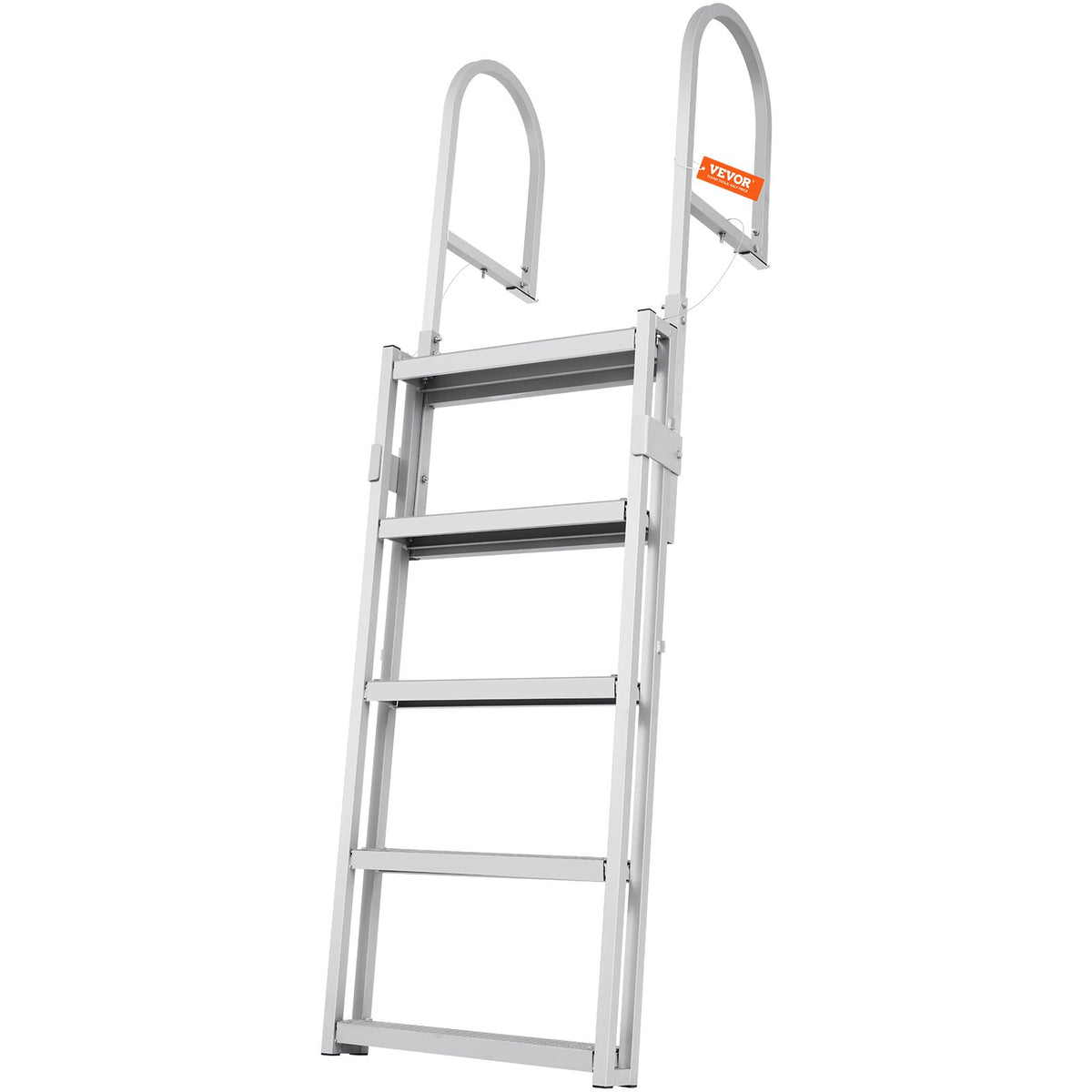 Retractable 5-Step Aluminum Dock Ladder, 350 lbs Capacity, Adjustable Height