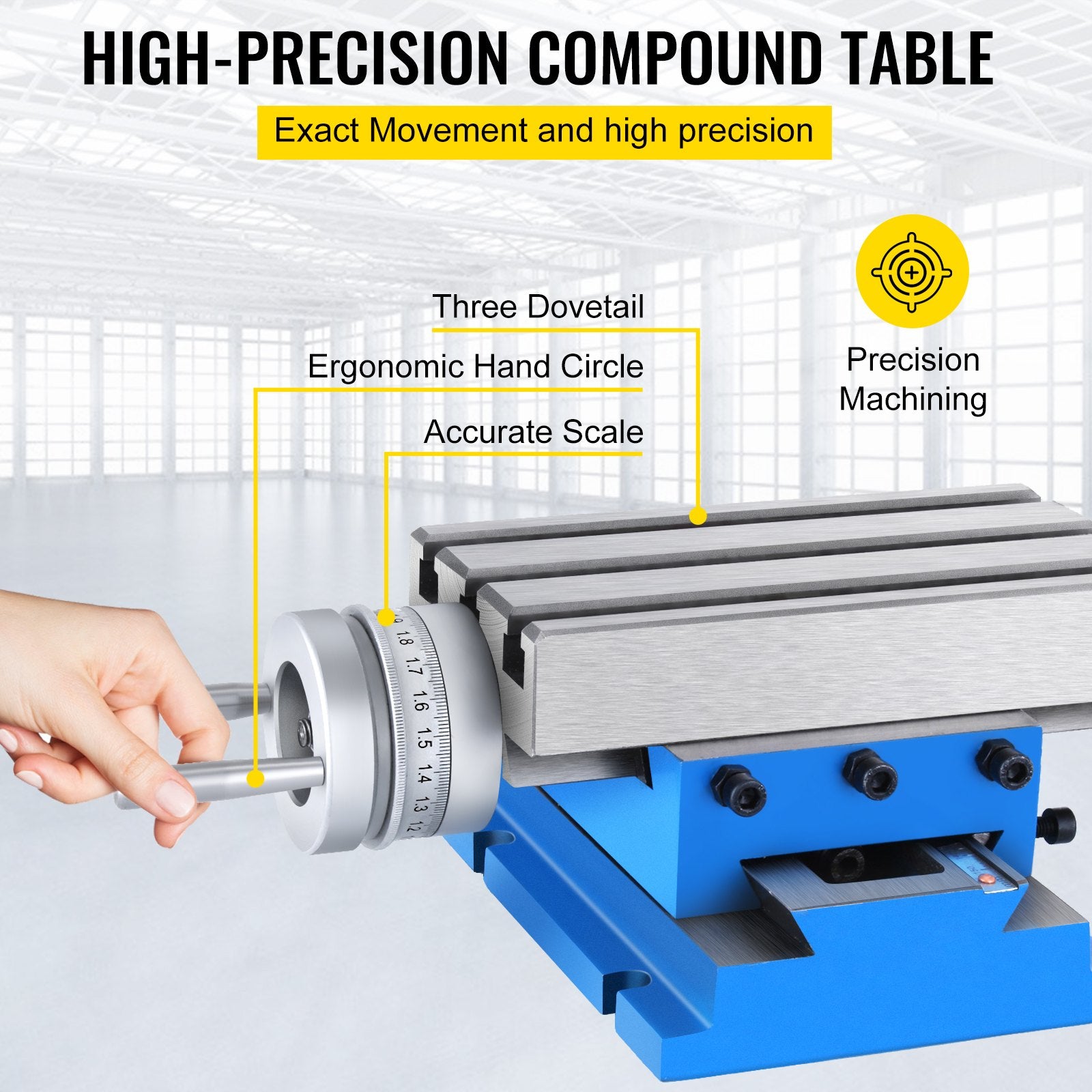 Milling Machine Cross Slide Worktable 4"x7.3", 2-Axis Compound Precision