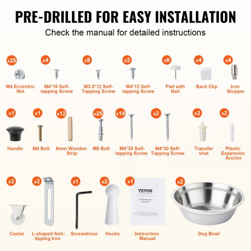 Pet Feeding Station with 2 Stainless Steel Bowls Elevated Small Dogs Feeder