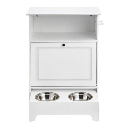 Pet Feeding Station with 2 Stainless Steel Bowls Elevated Small Dogs Feeder