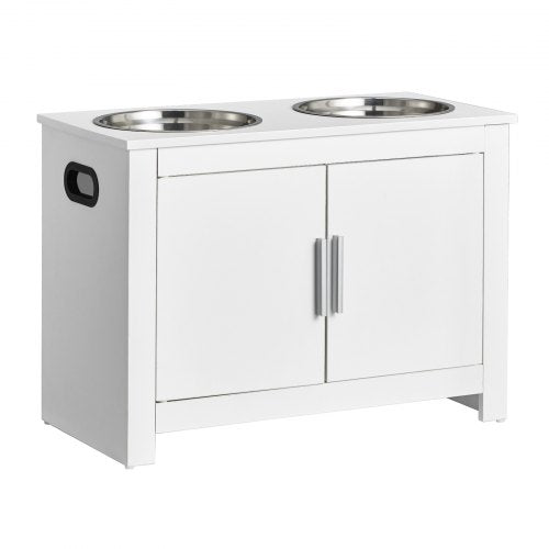 VEVOR Elevated Dog Bowls Pet Feeding Station with Storage Cabinet Modern