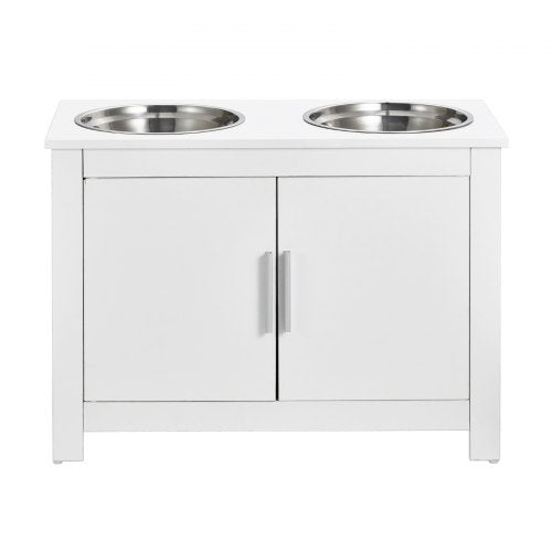 VEVOR Elevated Dog Bowls Pet Feeding Station with Storage Cabinet Modern