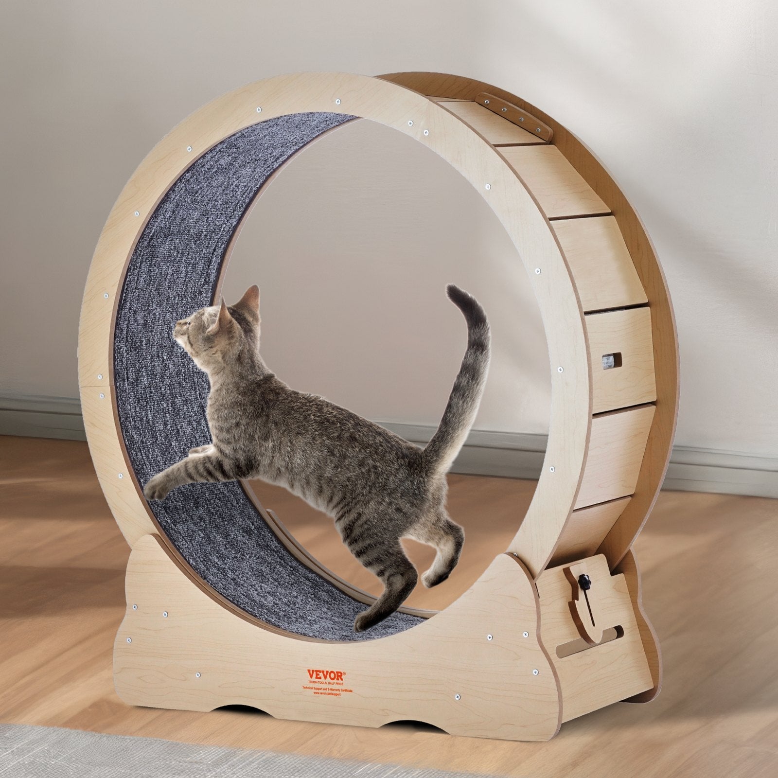 Cat Exercise Wheel 35.8in Large Treadmill Detachable Carpet Cat Teaser