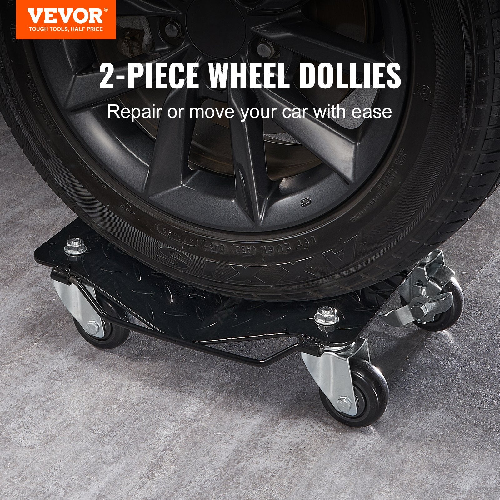 Wheel Dolly Set 2PCS 1360kg Heavy-Duty Car Tire Dollies for Vehicles