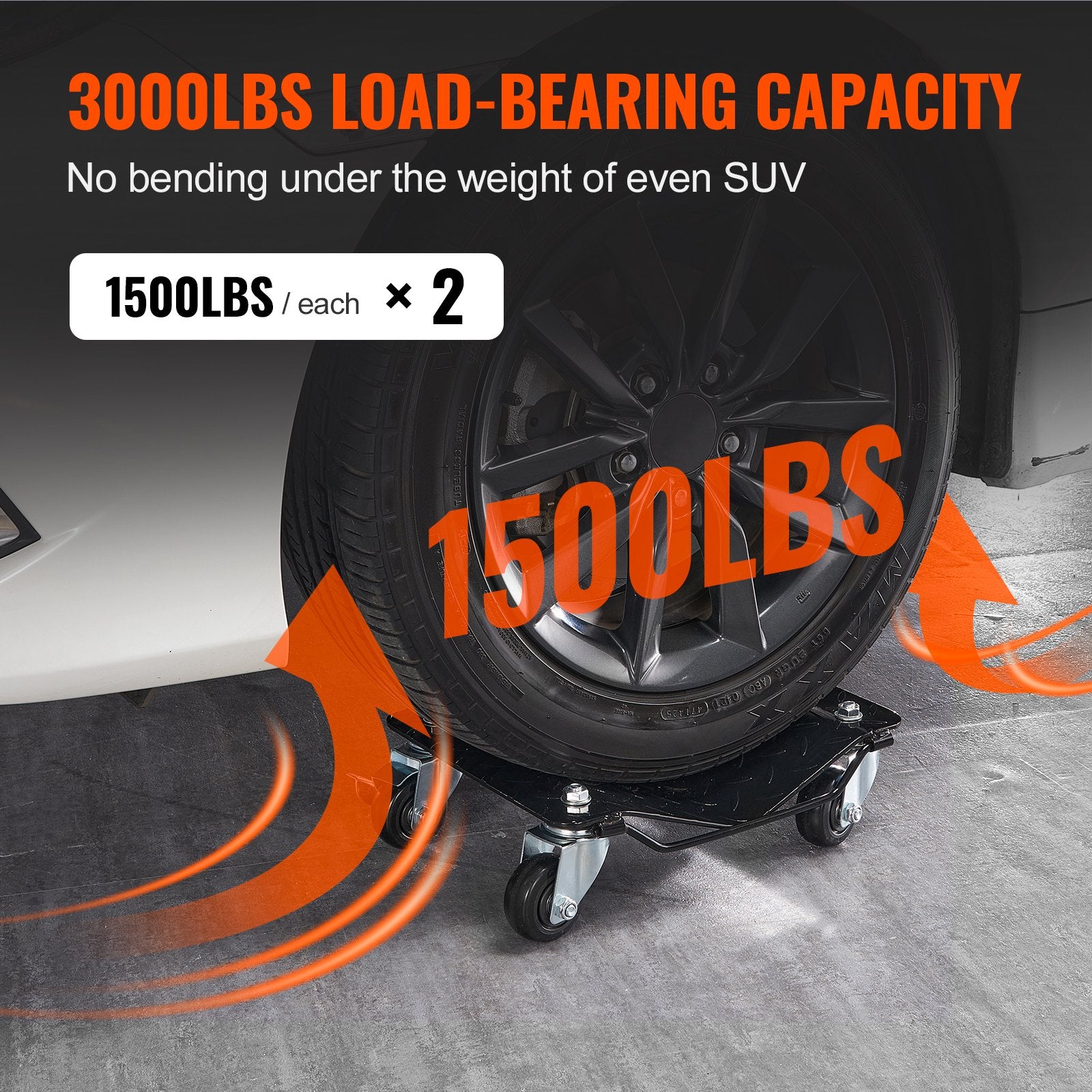 Wheel Dolly Set 2PCS 1360kg Heavy-Duty Car Tire Dollies for Vehicles