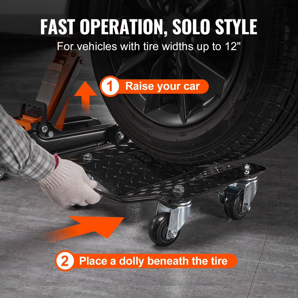 Wheel Dolly Set 2PCS 1360kg Heavy-Duty Car Tire Dollies for Vehicles