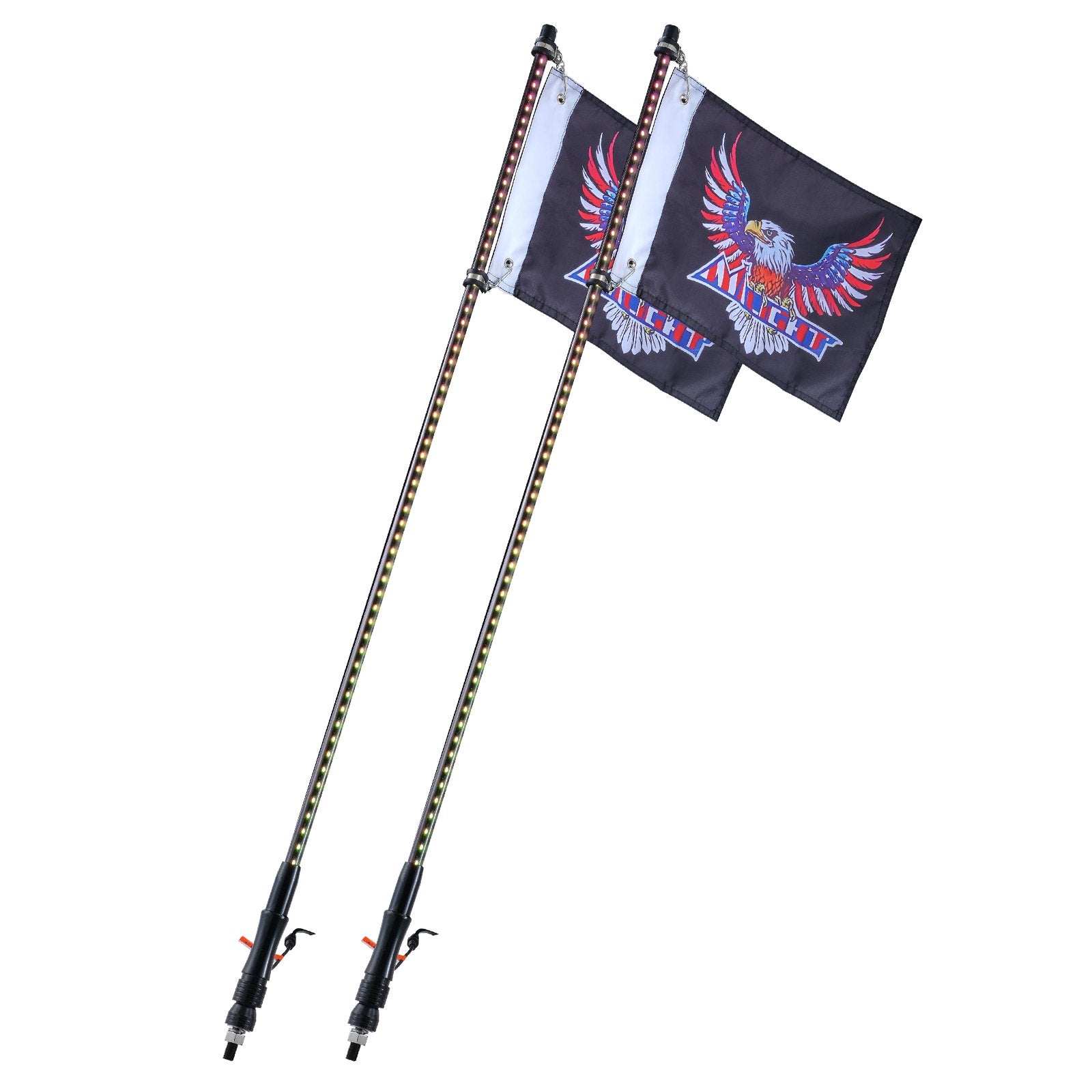 2PCS 3FT Whip Light RGB LED Waterproof with APP & RF Remote for UTV ATV