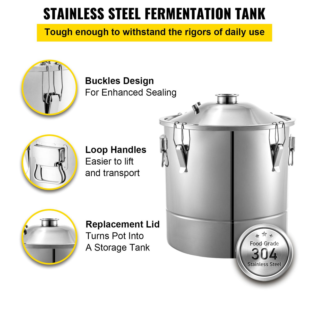 Alcohol Distiller 70L Whiskey Still Kit with Thermometer & Fermentation Tank