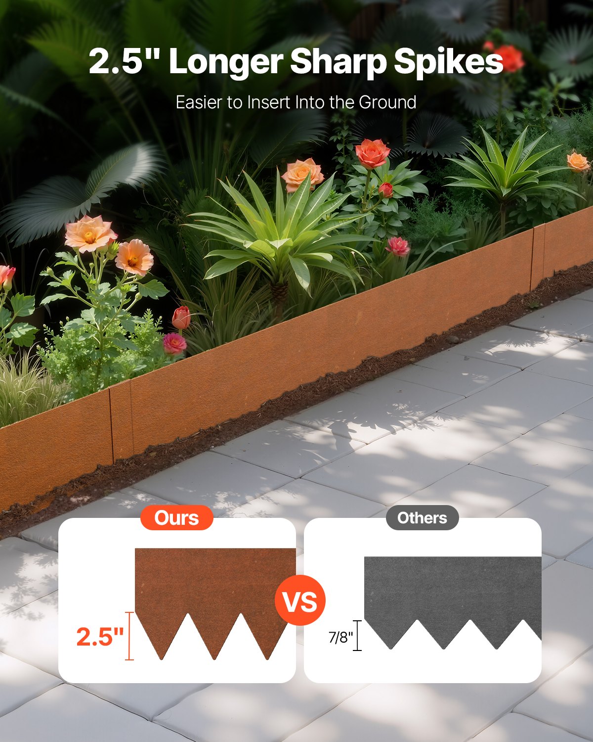 6 Pack Steel Landscape Edging 101.6 x 15.24cm Weather-Resistant