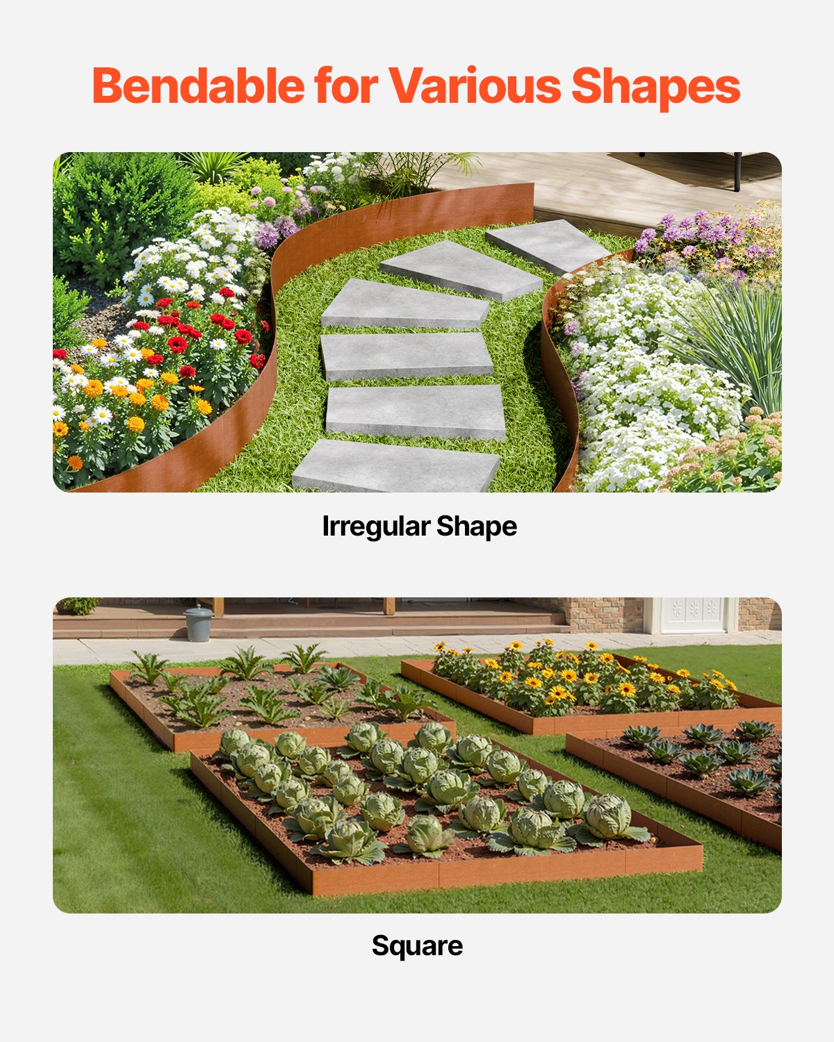 6 Pack Steel Landscape Edging 101.6 x 15.24cm Weather-Resistant