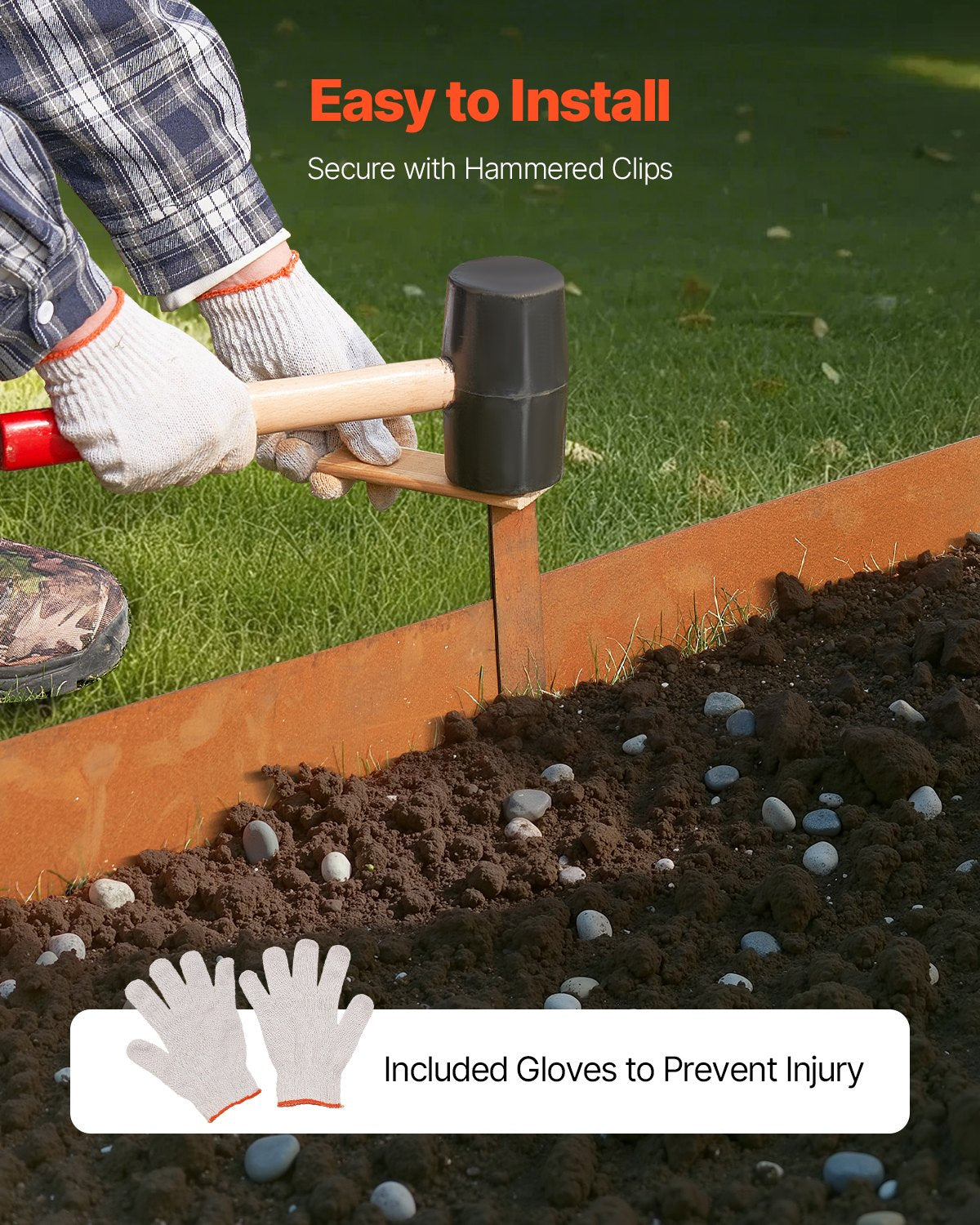 6 Pack Steel Landscape Edging 101.6 x 15.24cm Weather-Resistant