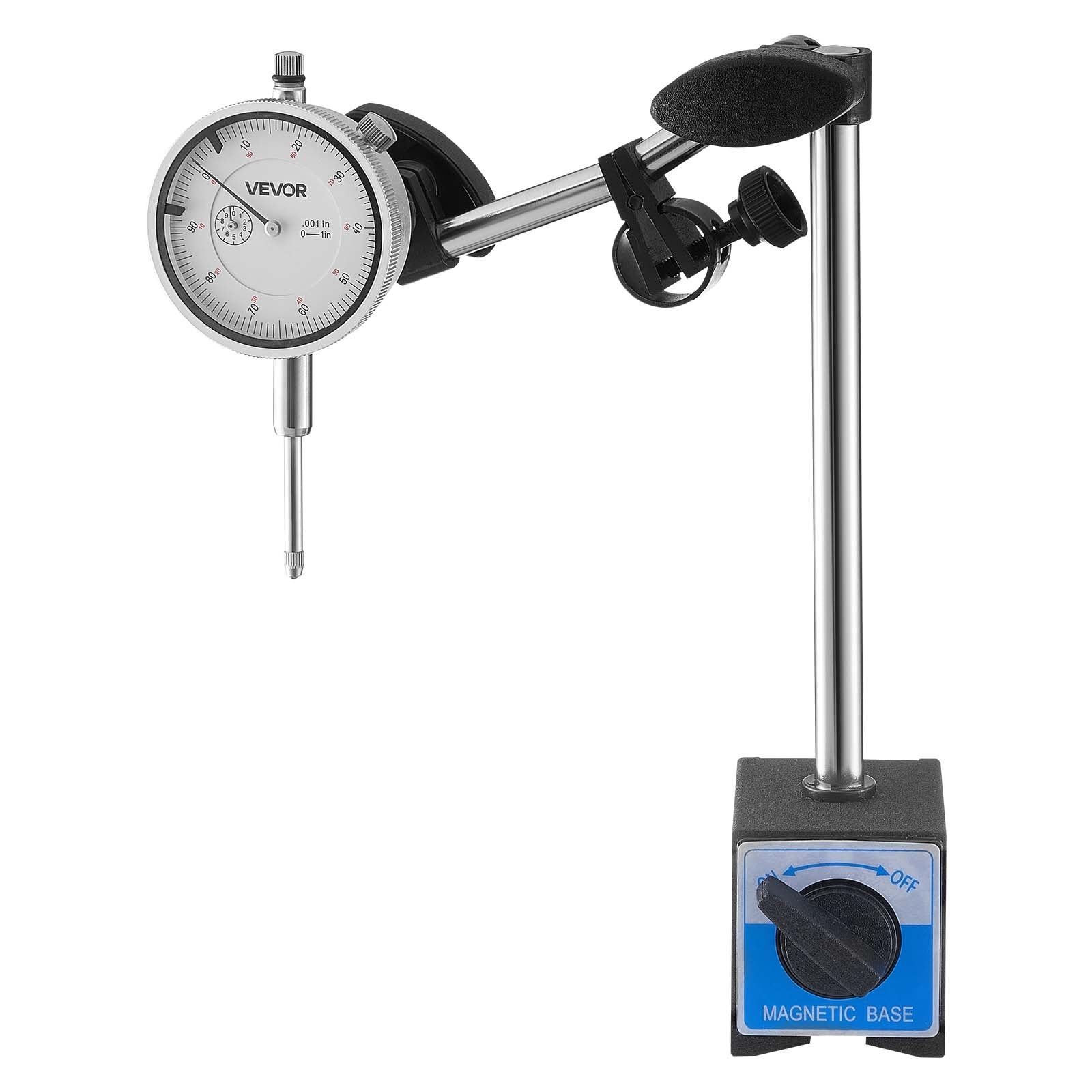 Dial Test Indicator 0.03mm 0-25.4mm Dual Rod Stand Case Machine Setup Gauge