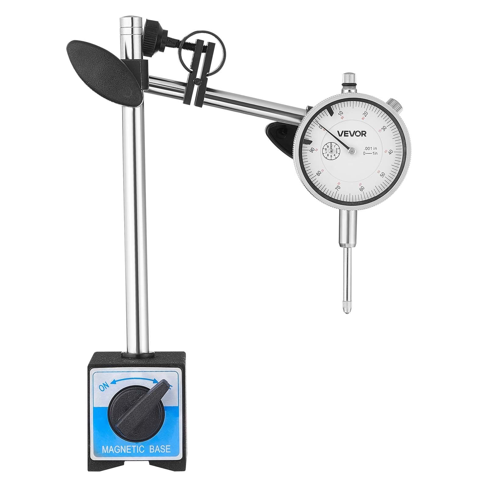 Dial Test Indicator 0.03mm 0-25.4mm Dual Rod Stand Case Machine Setup Gauge