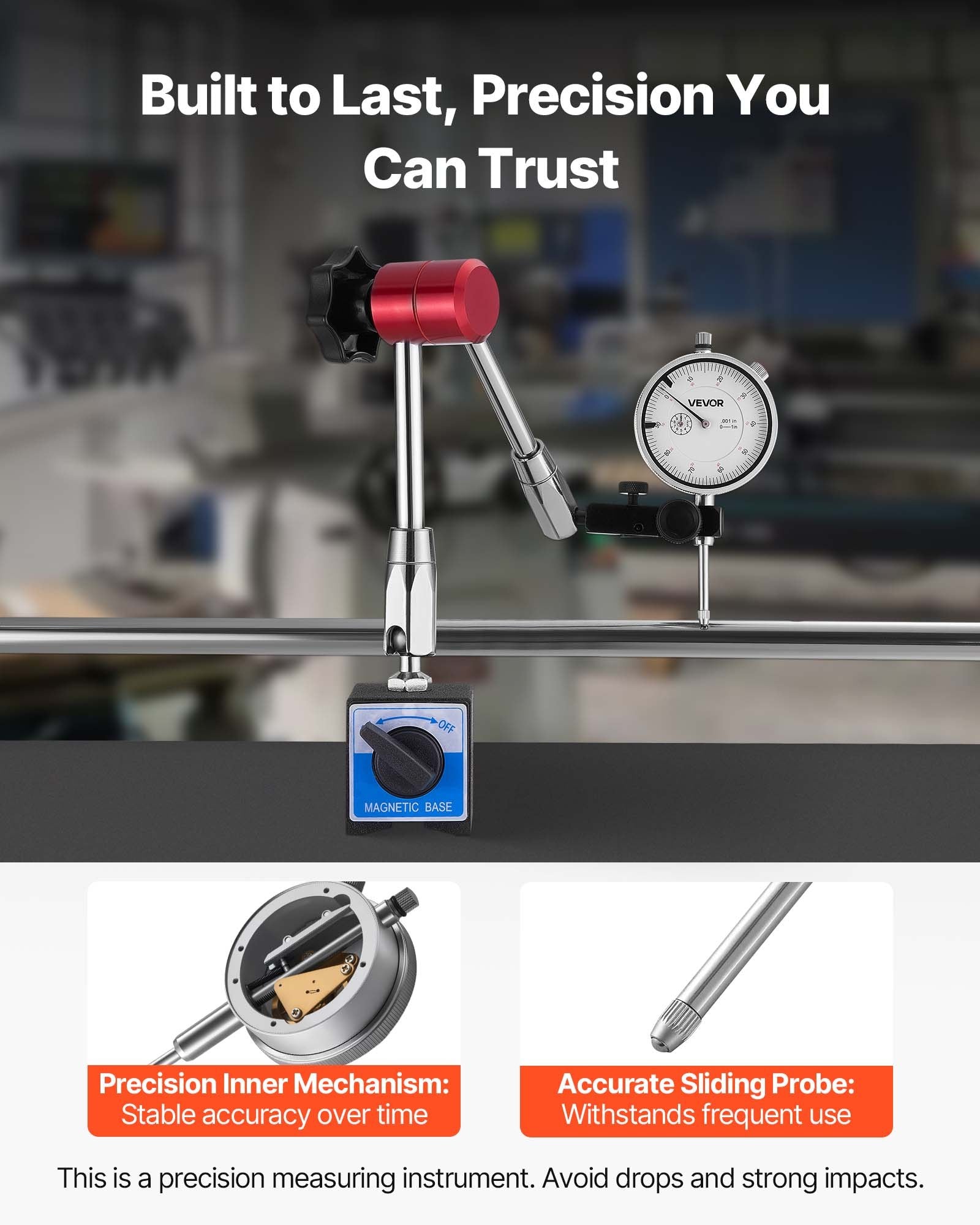 Dial Test Indicator with Magnetic Flexible Base with 0.03 mm Accuracy