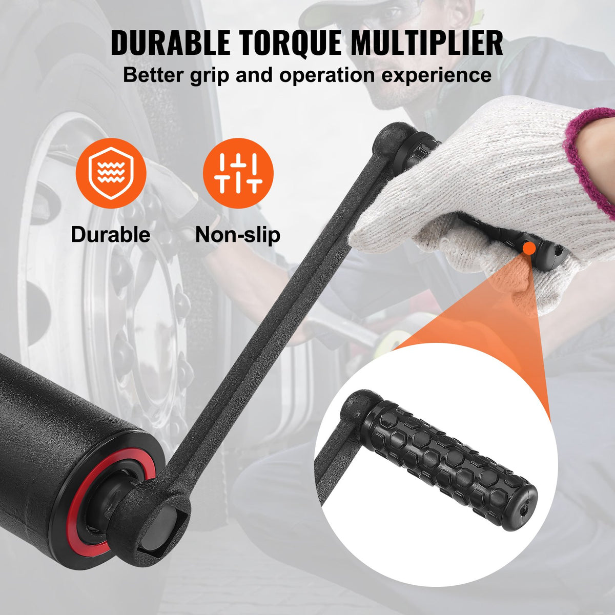 Heavy Duty Torque Multiplier Wrench Set 1" Drive, 1:58 4800N·m, 8 Sockets, Case