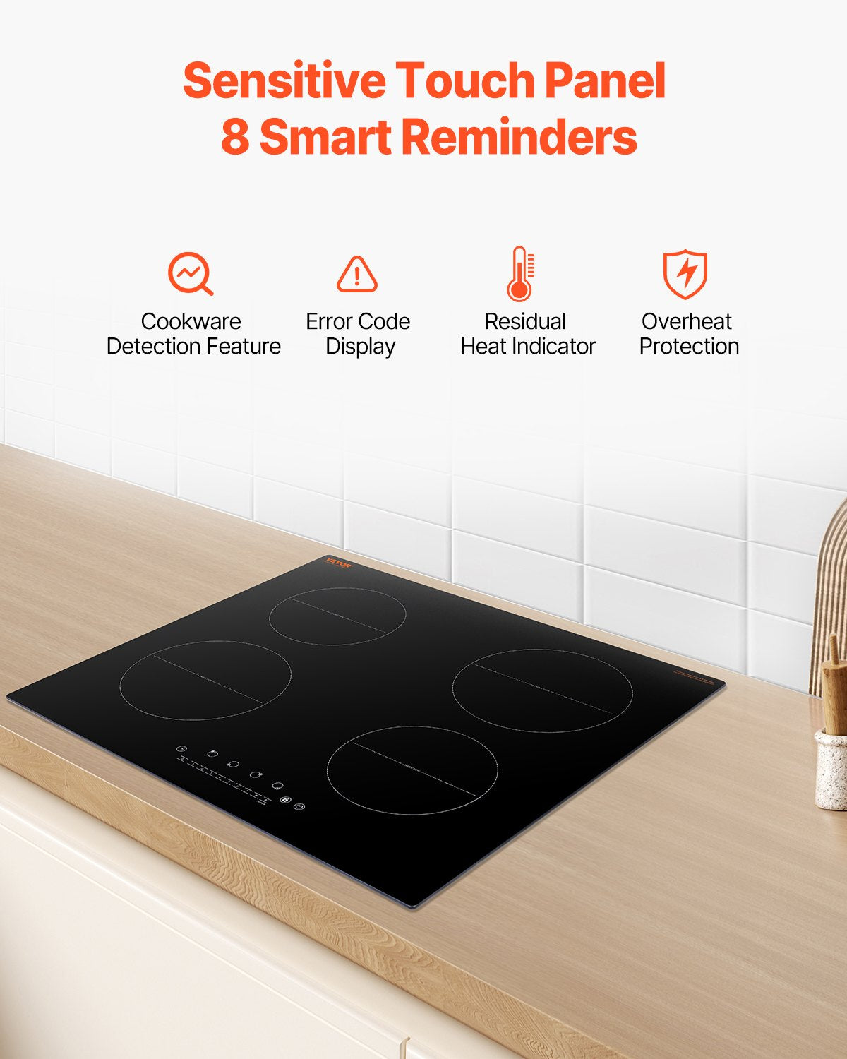 Induction Cooktop, 6000W Electric Countertop 4-Burner Touch Control Stove
