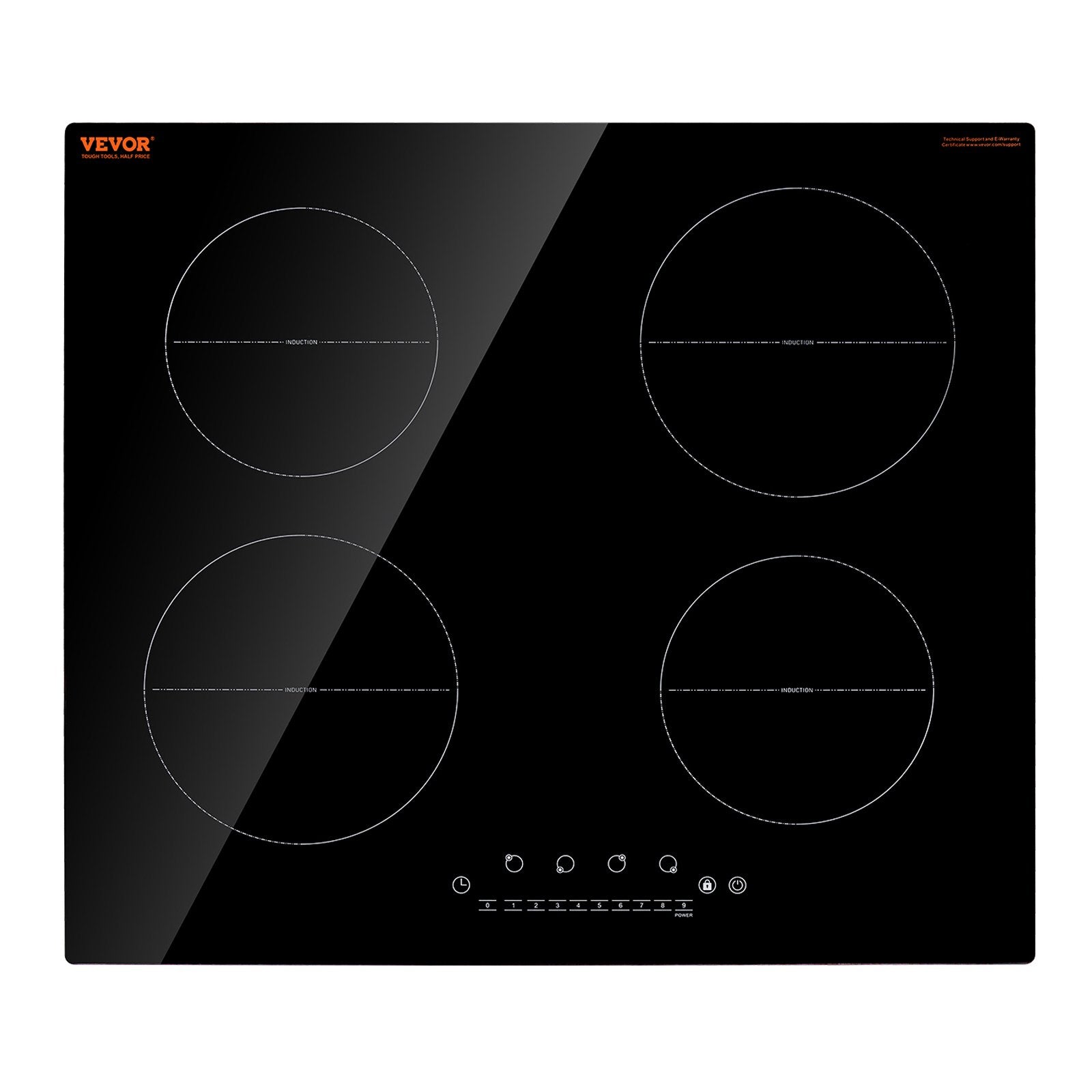 Induction Cooktop, 6000W Electric Countertop 4-Burner Touch Control Stove