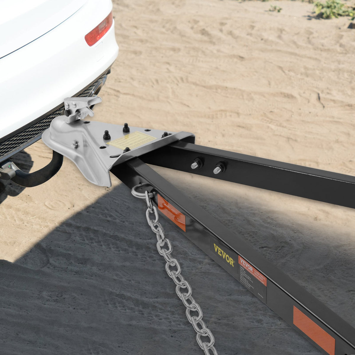 Tow Bar 2495kg Towing Capacity Alloy Steel Universal Bumper-Mounted with Chains