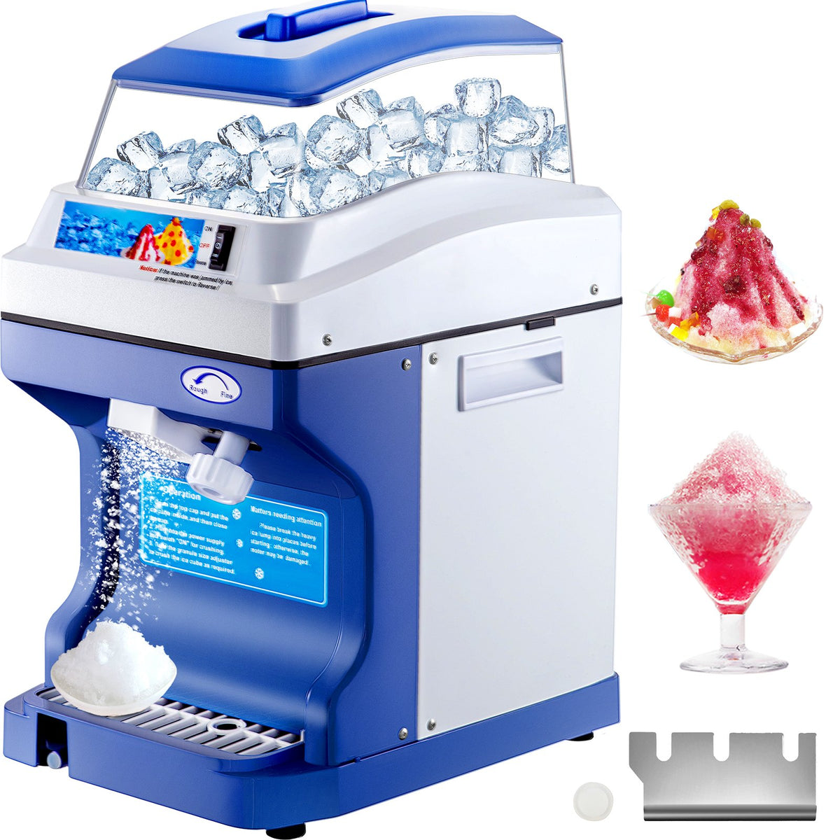 Ice Shaver Commercial 441LBS/H 11LBS Hopper 300W Electric Snow Cone Ice Maker