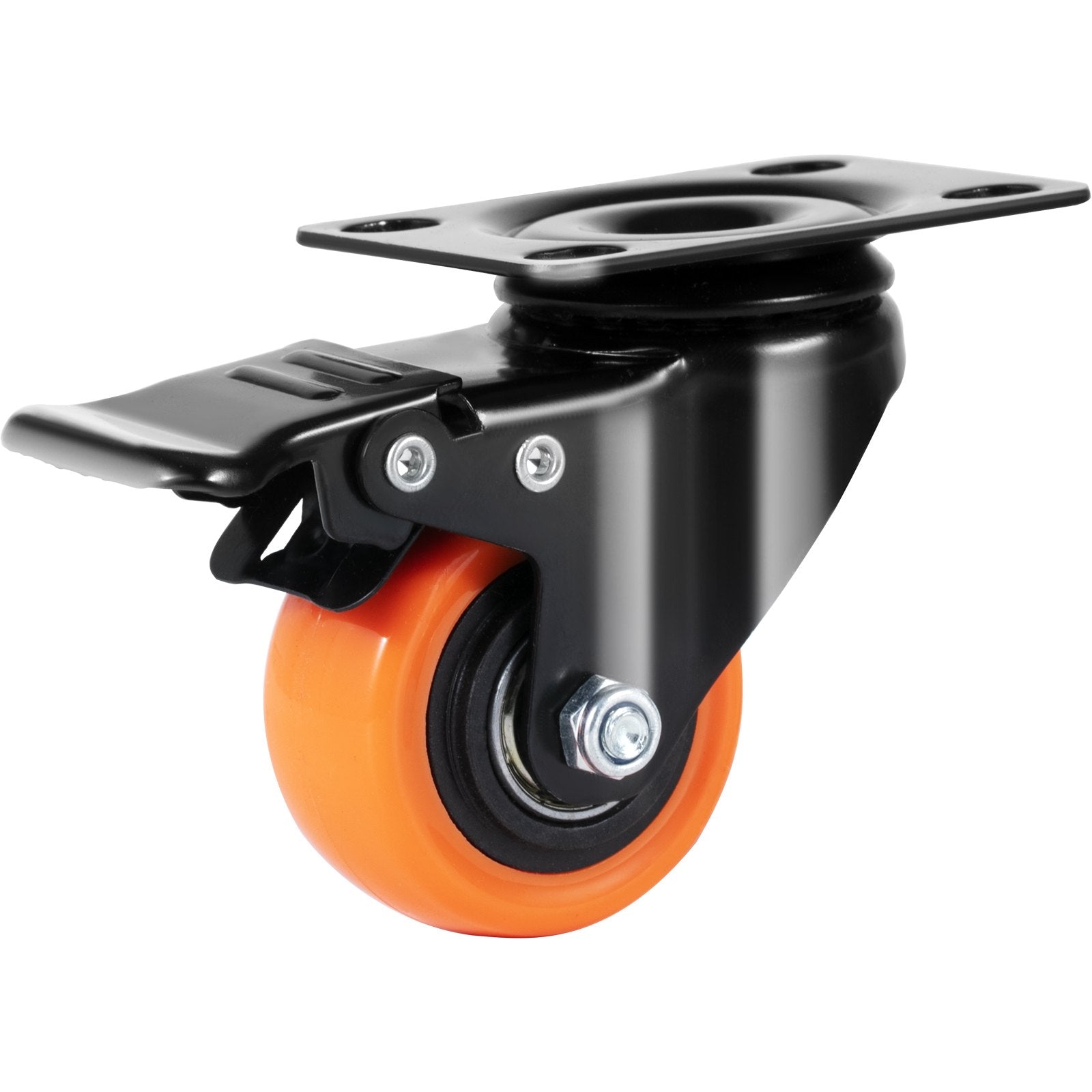 4PCS 50.8mm Swivel Caster Wheels, Dual Lock PVC, 68kg Load, Non-Marking