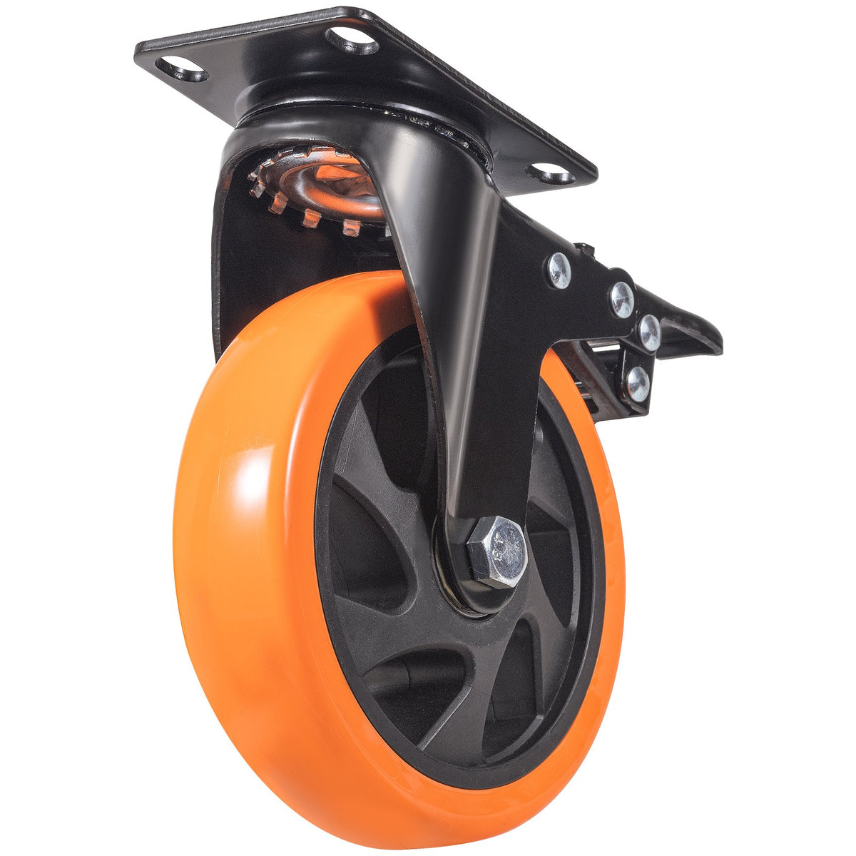 4PCS 127mm Swivel Caster Wheels, Dual Lock PVC, 204kg Load, Non-Marking