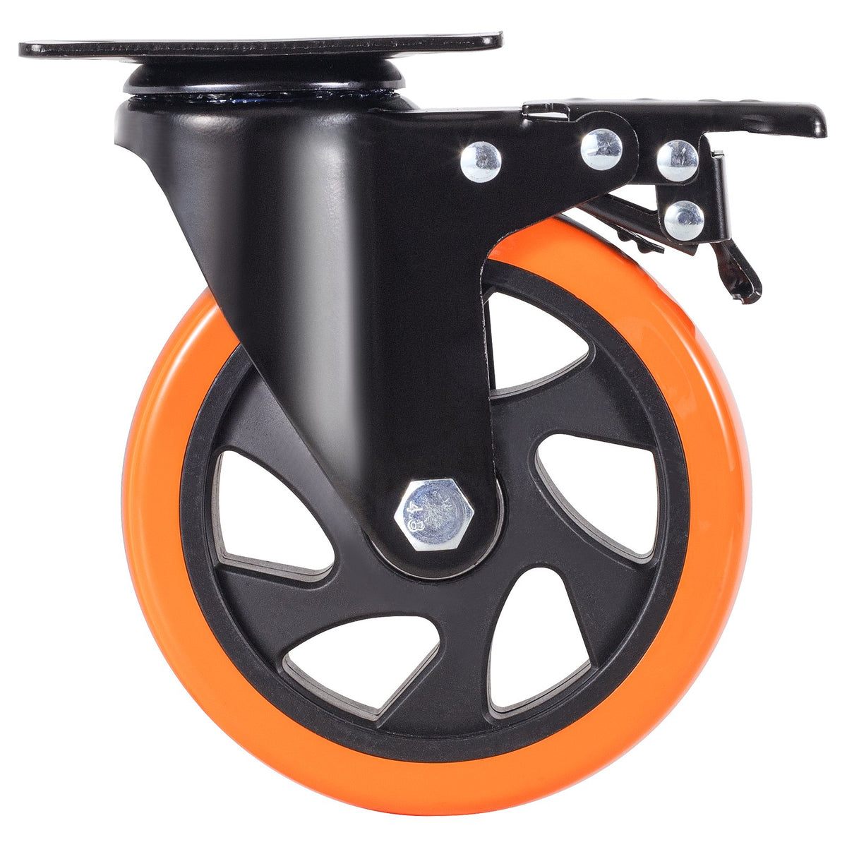 4PCS 127mm Swivel Caster Wheels, Dual Lock PVC, 204kg Load, Non-Marking