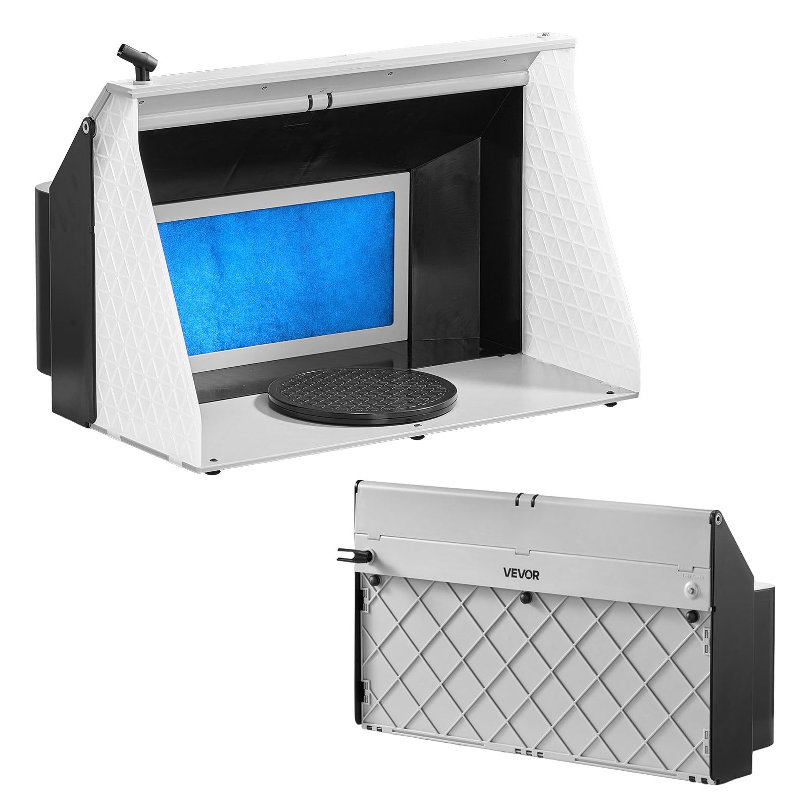 Airbrush Spray Booth Kit Portable 545x475x370mm Dual Fans LED Lights Hose