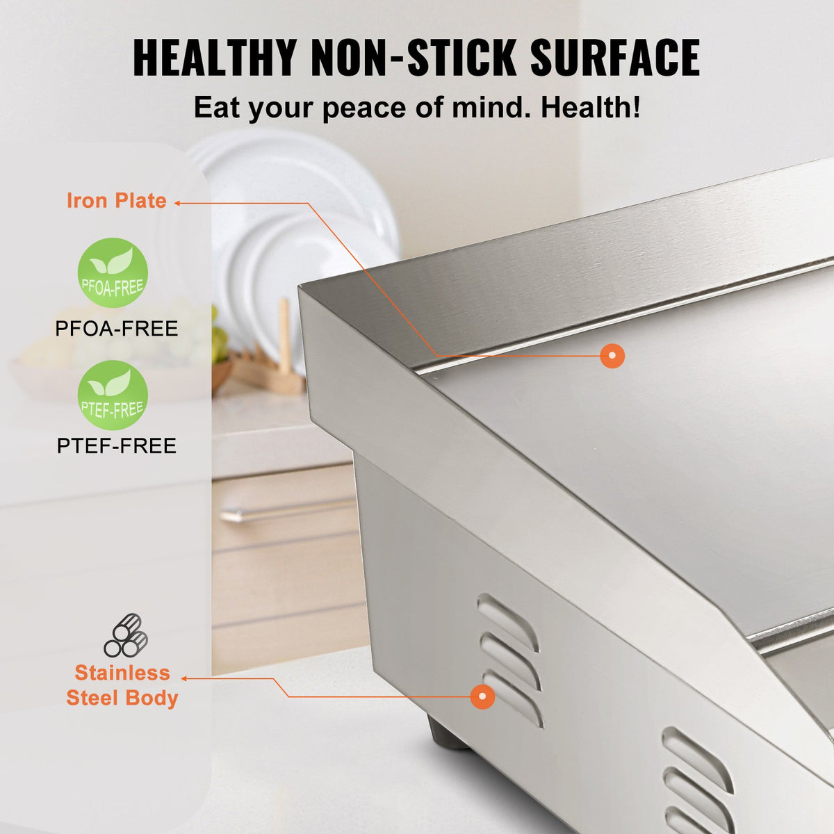 Commercial Electric Griddle 54cm 3000W Stainless Steel Teppanyaki Non-Stick