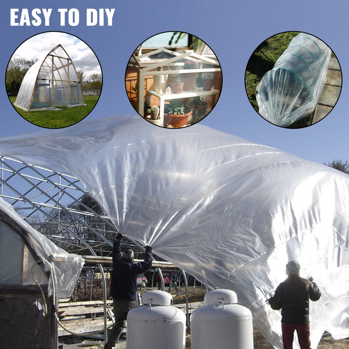 Greenhouse Film, Polyethylene 20x28 ft, Greenhouse Plastic Cover