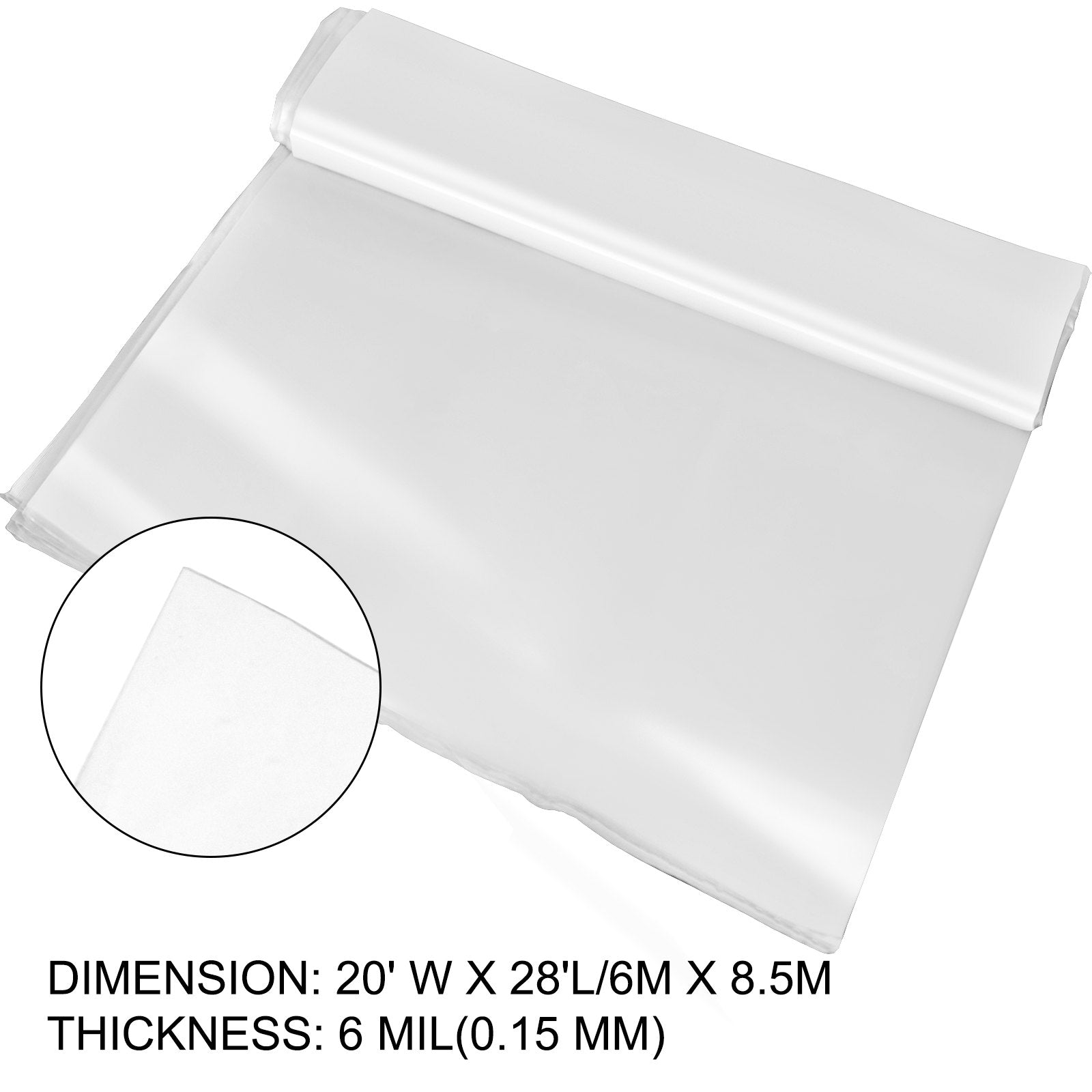 Greenhouse Film, Polyethylene 20x28 ft, Greenhouse Plastic Cover