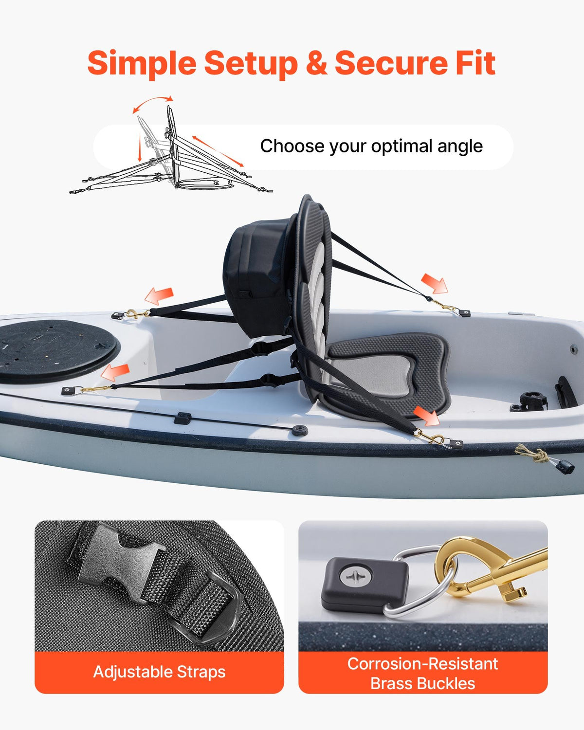 12mm Thick Kayak Seat Universal SUP Paddle Board Seat Back Support Storage Bag