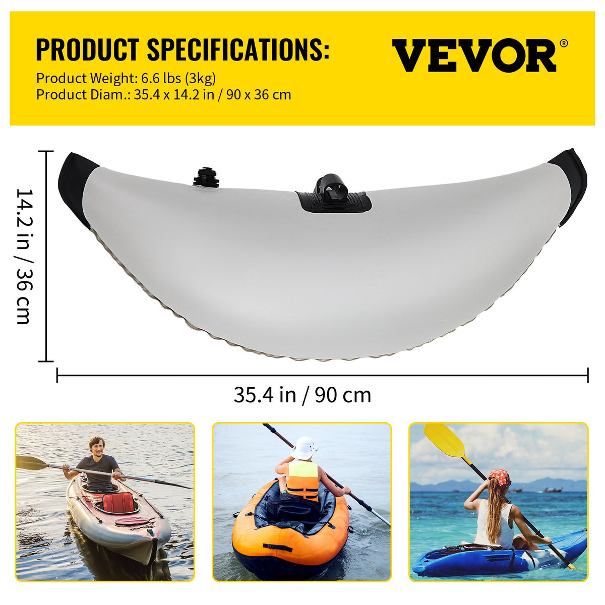 Kayak Outrigger Stabilizer Inflatable Outrigger Float 2PCS PVC w/ Arms Rod