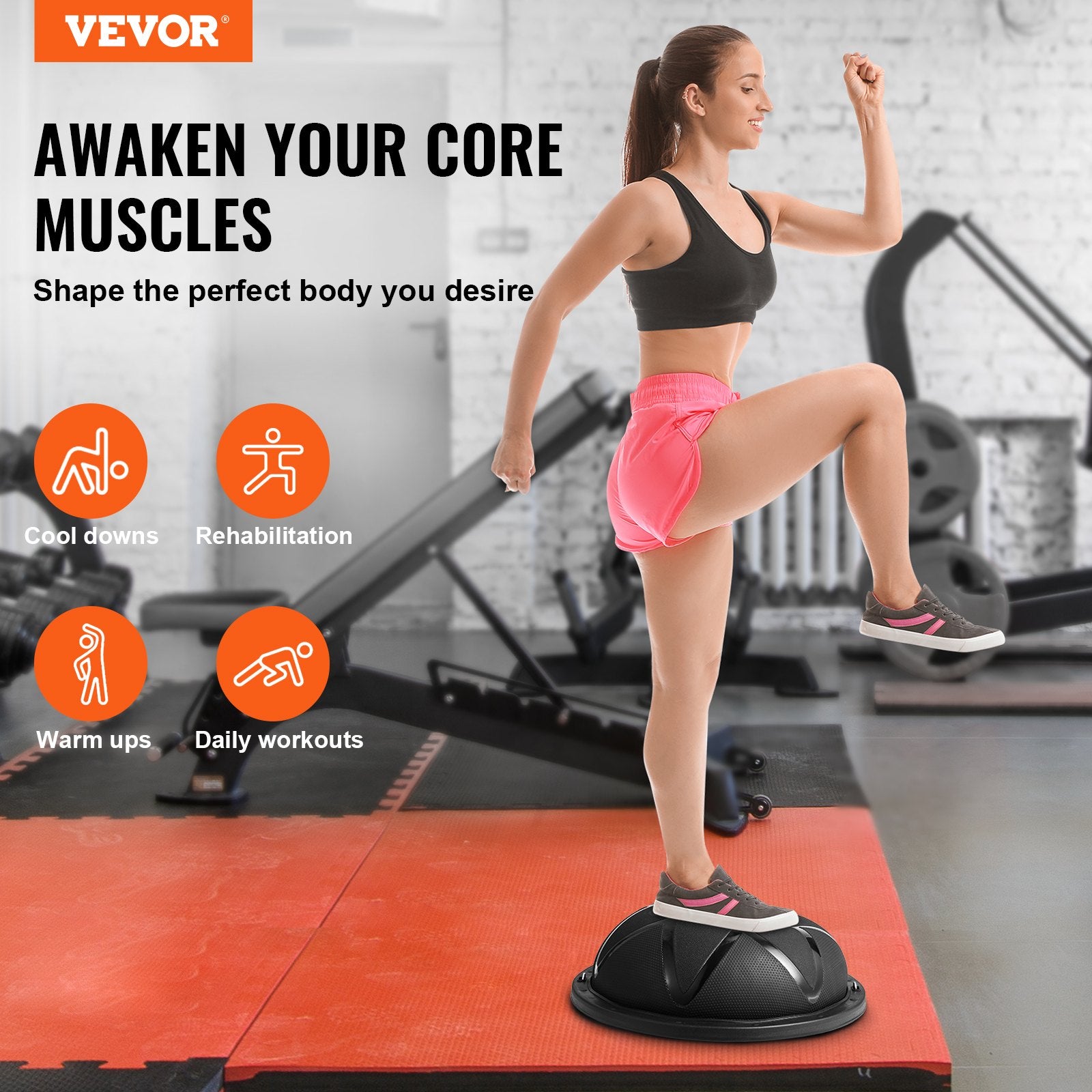 Half Exercise Ball Trainer 23 Inch Balance Ball 660 lbs Stability Fitness Ball