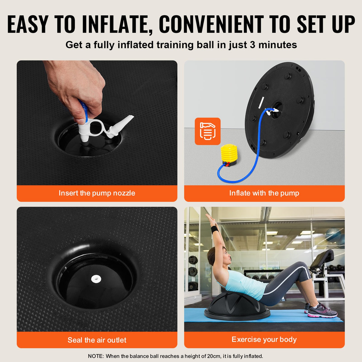 Half Exercise Ball Trainer 23 Inch Balance Ball 660 lbs Stability Fitness Ball
