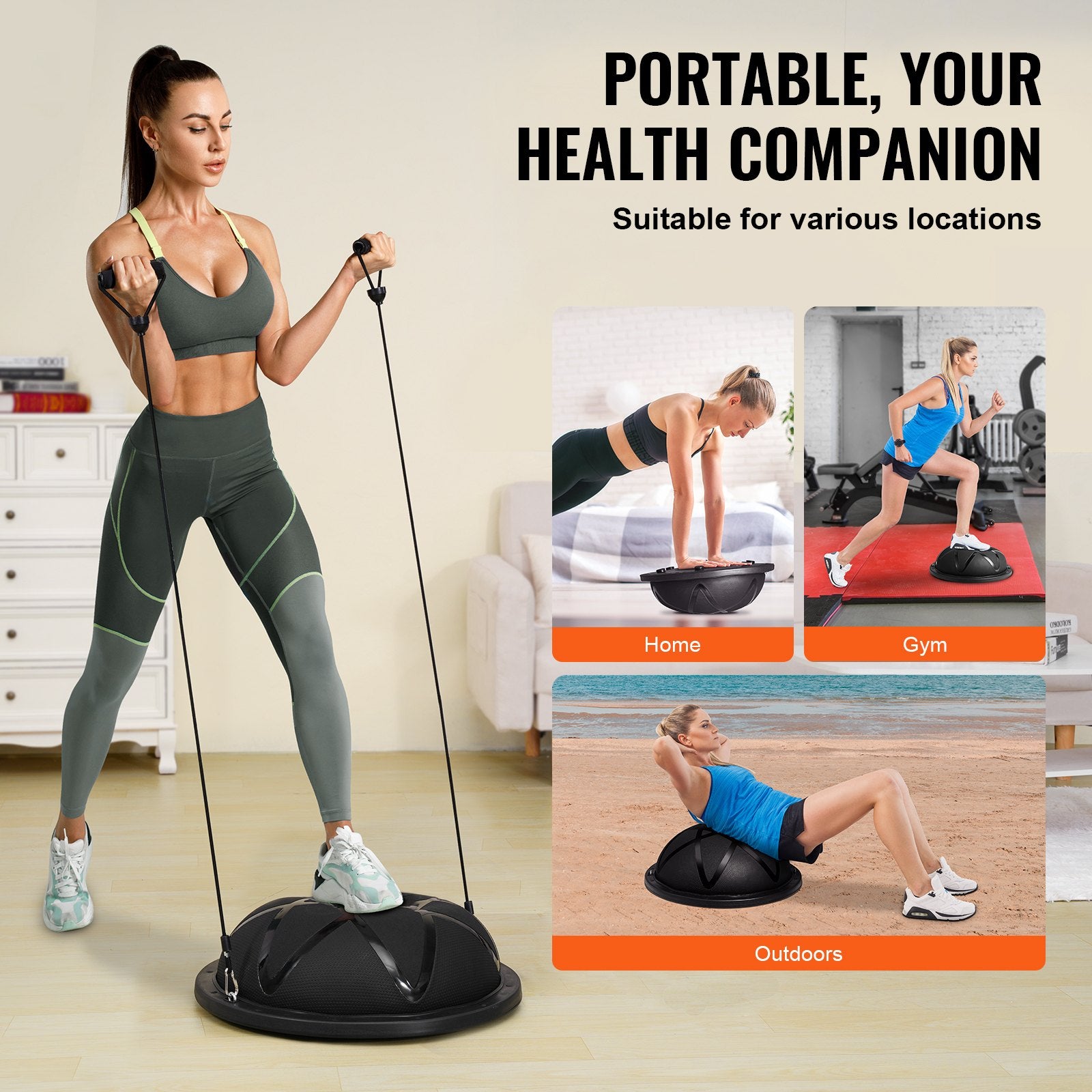 Half Exercise Ball Trainer 23 Inch Balance Ball 660 lbs Stability Fitness Ball