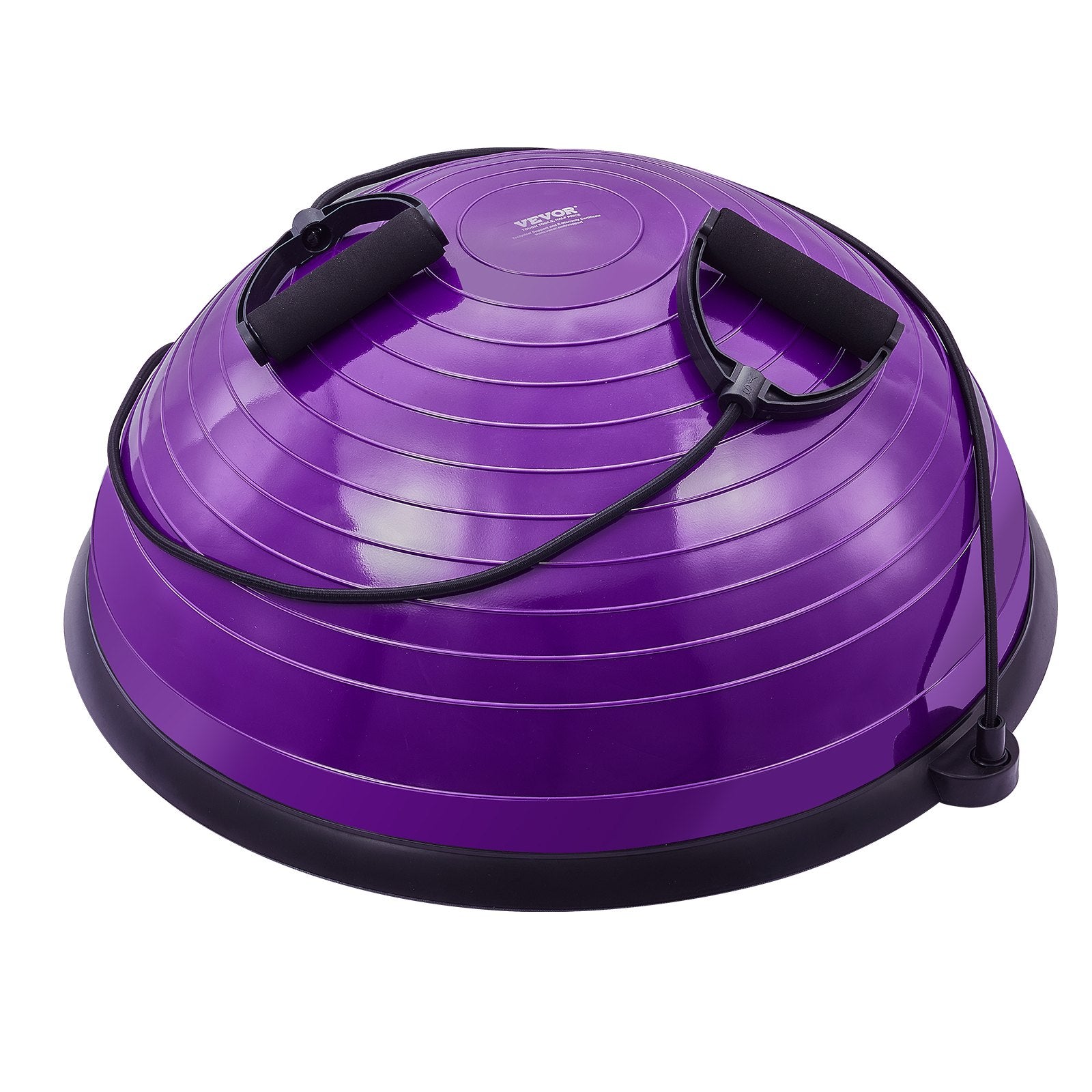 Half Exercise Ball Trainer 23in Balance 660lbs Resistance Bands Pump Yoga Purple