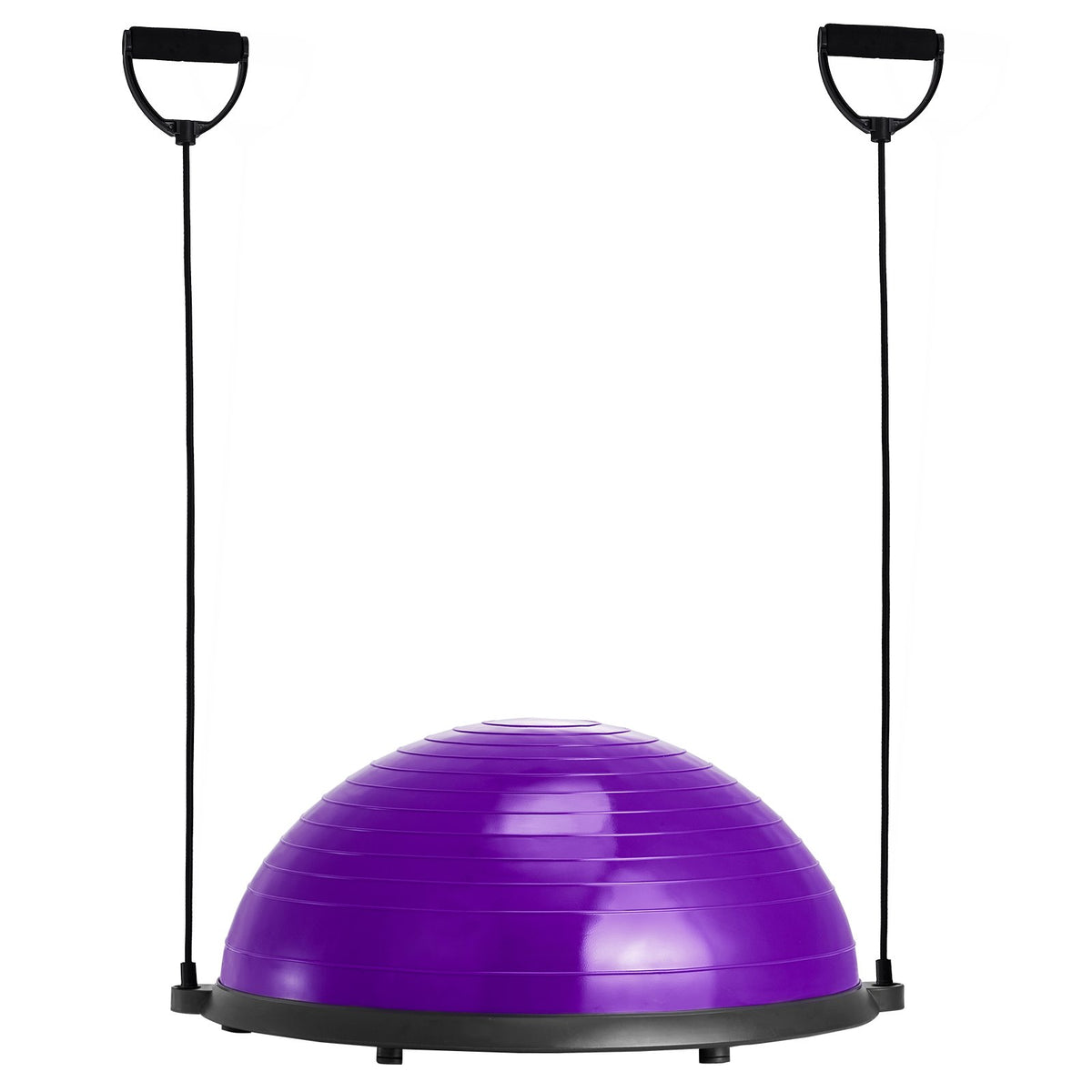 Half Exercise Ball Trainer 23in Balance 660lbs Resistance Bands Pump Yoga Purple