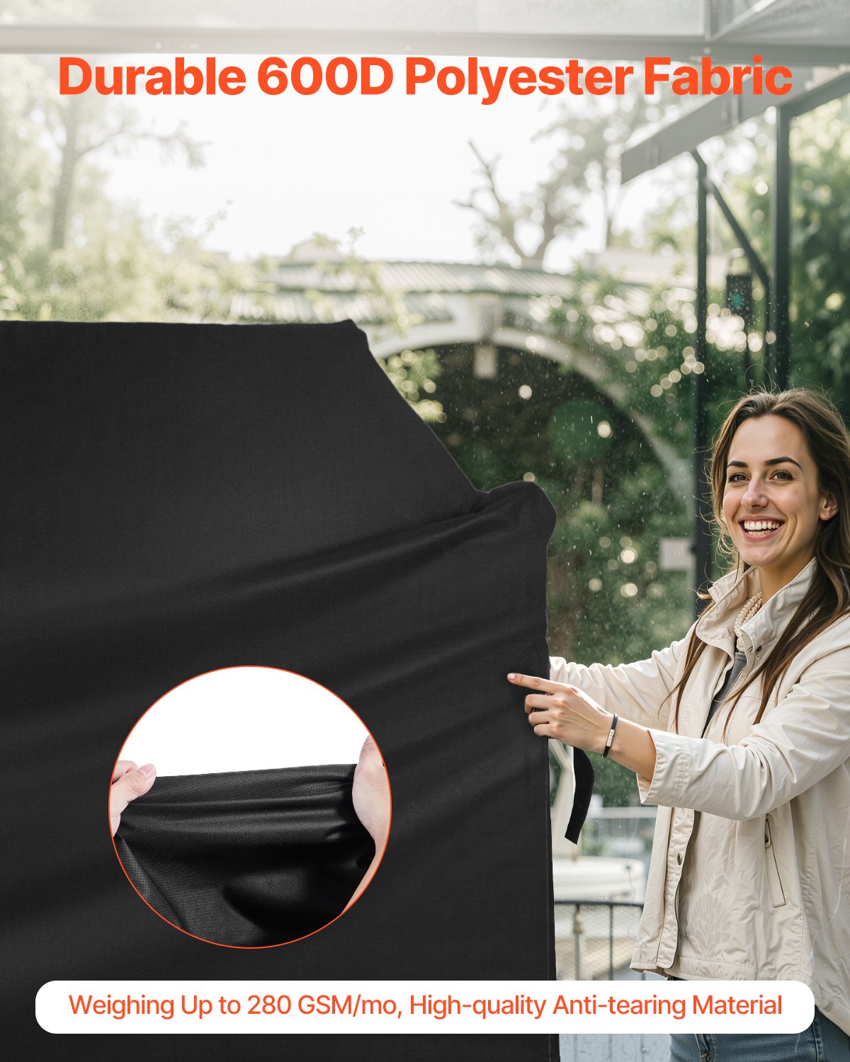 Grill Cover 58in Waterproof Heavy Duty 600D Polyester BBQ Outdoor Black