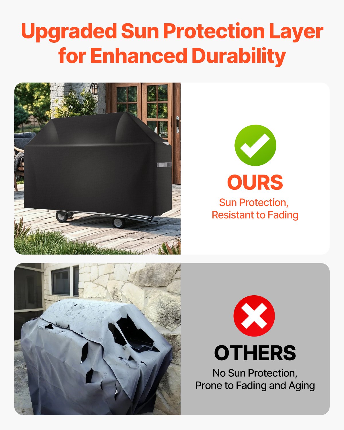 Grill Cover 65in Waterproof Heavy Duty 600D Polyester BBQ Outdoor Black