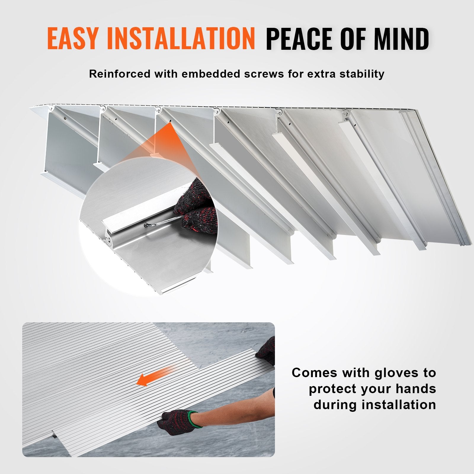 1" Rise Aluminum Door Threshold Ramp 800lb Capacity for Wheelchairs