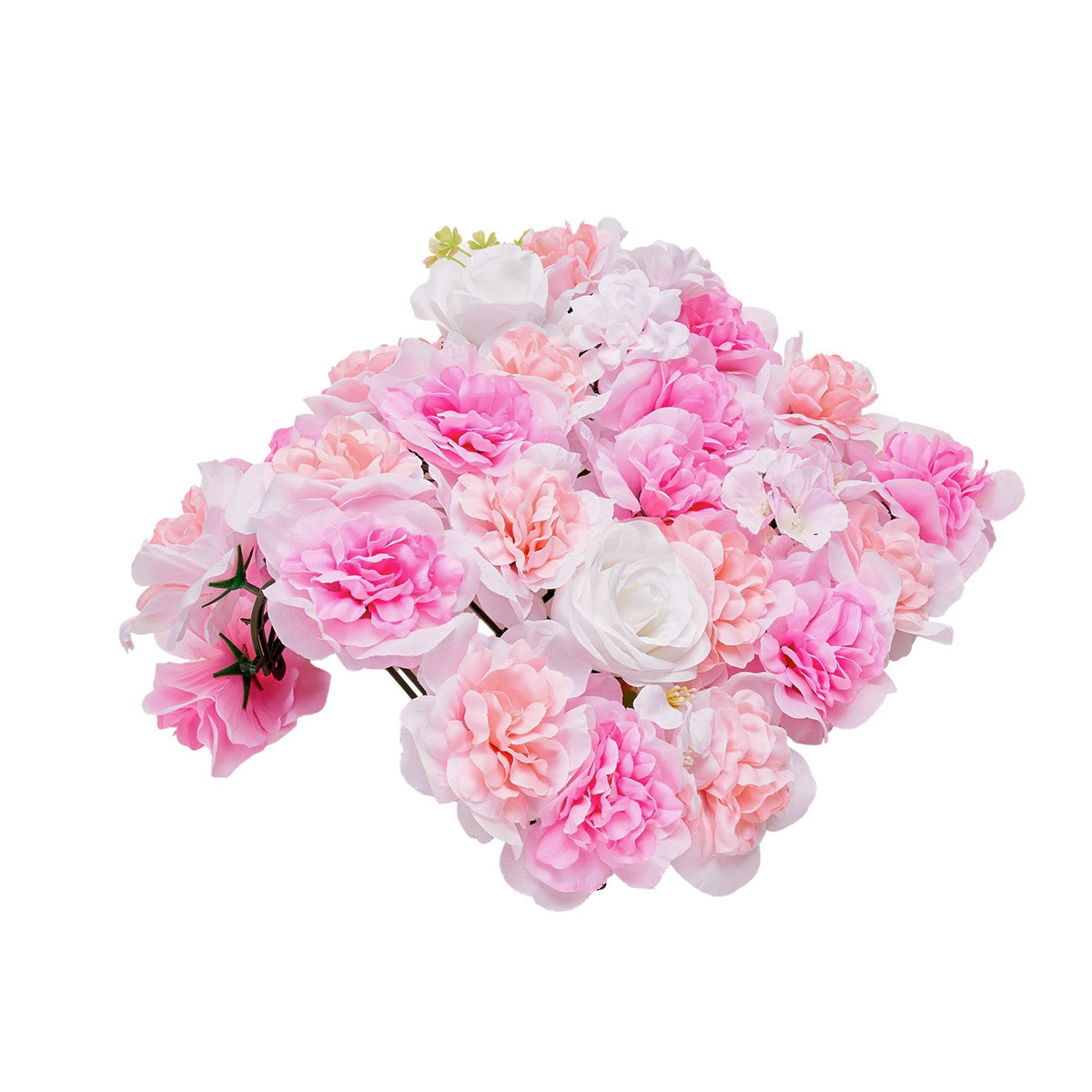 3D Flower Wall Panel 12-Pack 15x15" Artificial Floral Backdrop Mat Wedding Party