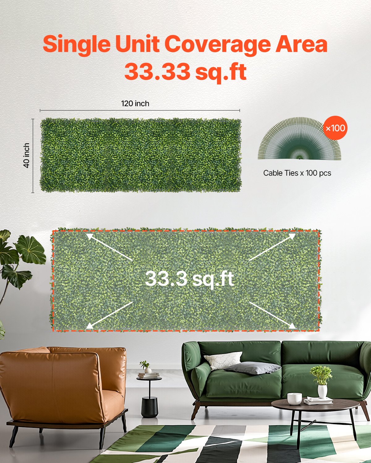 Artificial Grass Wall Panels 40x120" Milan Boxwood Hedge Panel Indoor Outdoor