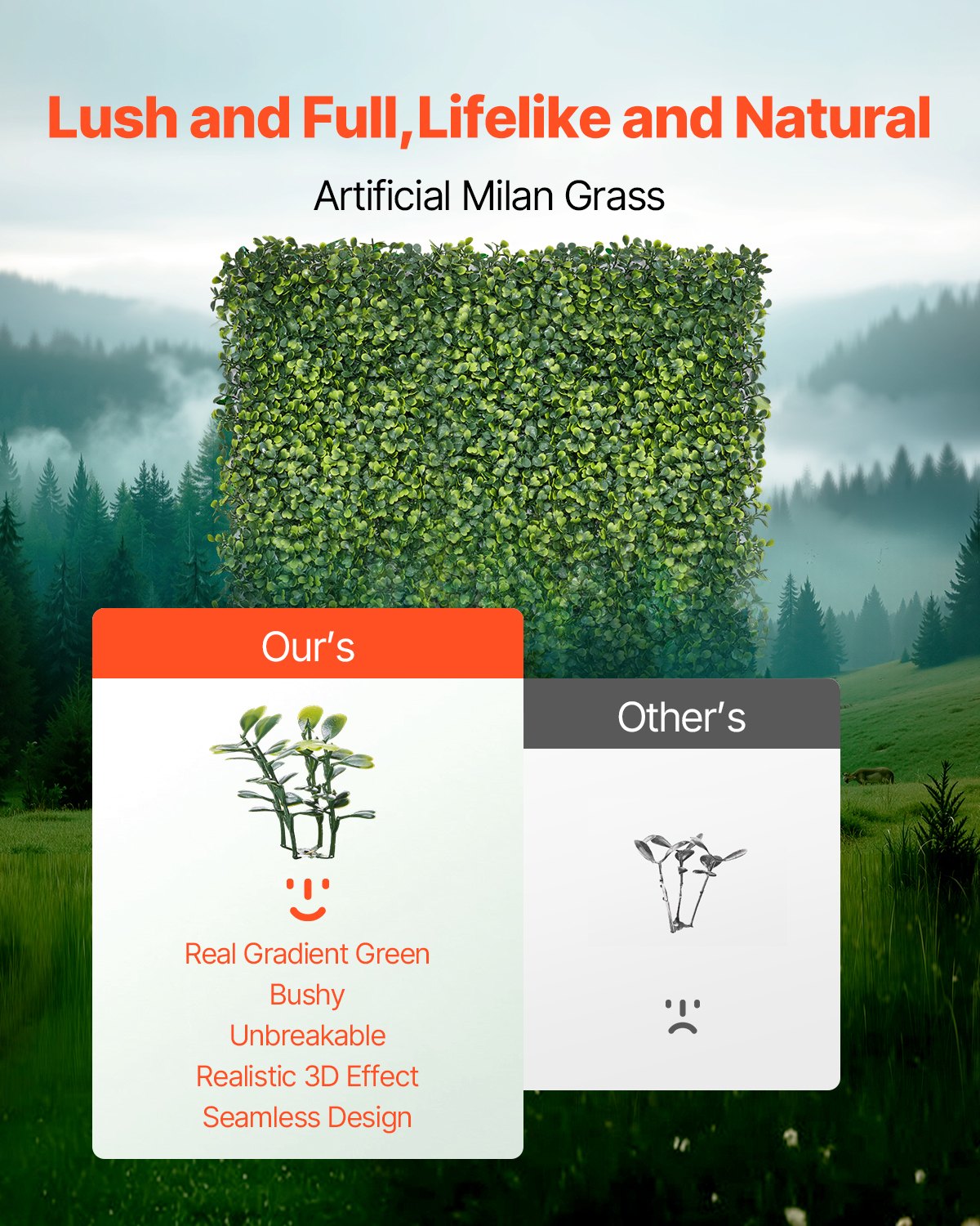 Artificial Grass Wall Panels 60x120" Milan Boxwood Hedge Panel Indoor Outdoor