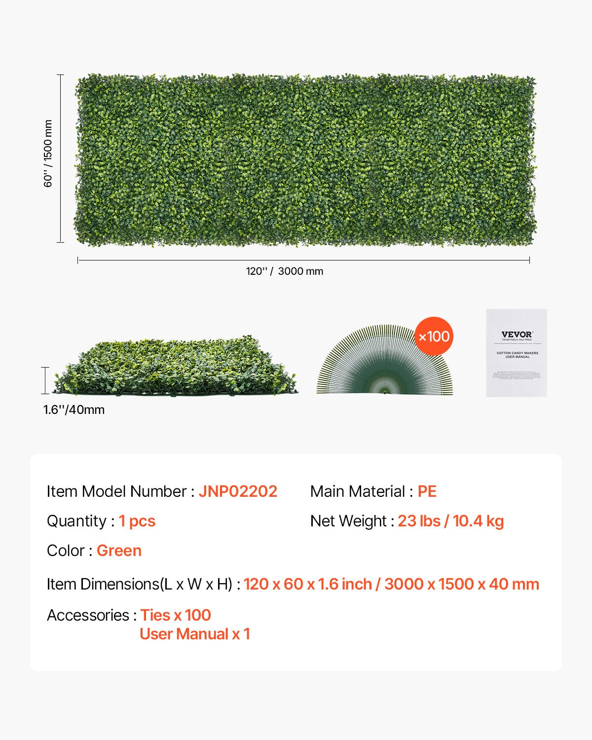 Artificial Grass Wall Panels 60x120" Milan Boxwood Hedge Panel Indoor Outdoor
