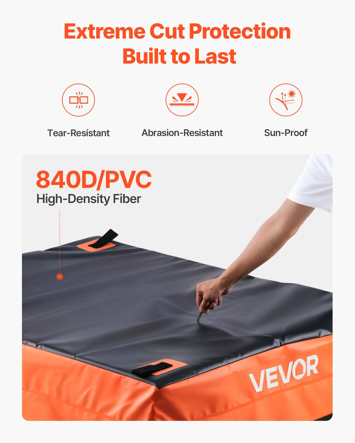 Truck Bed Cargo Bag W/P 840D-PVC 130x102x55.5 26Cu.ft HD BungeeCordsNetCarabiner